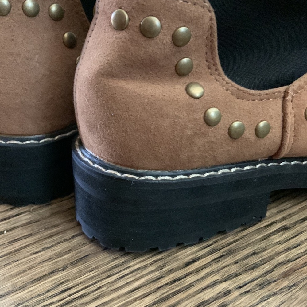 Seven7 Brown Suede Studded Chelsea Ankle Boots - Picture 6 of 8